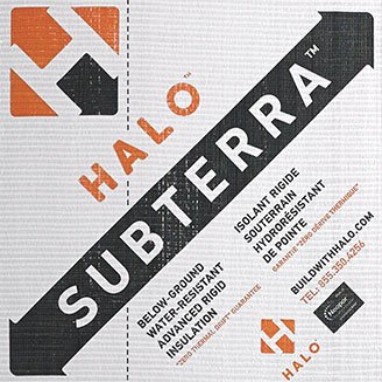 A HALO Subterra below-ground water-resistant rigid insulation panel